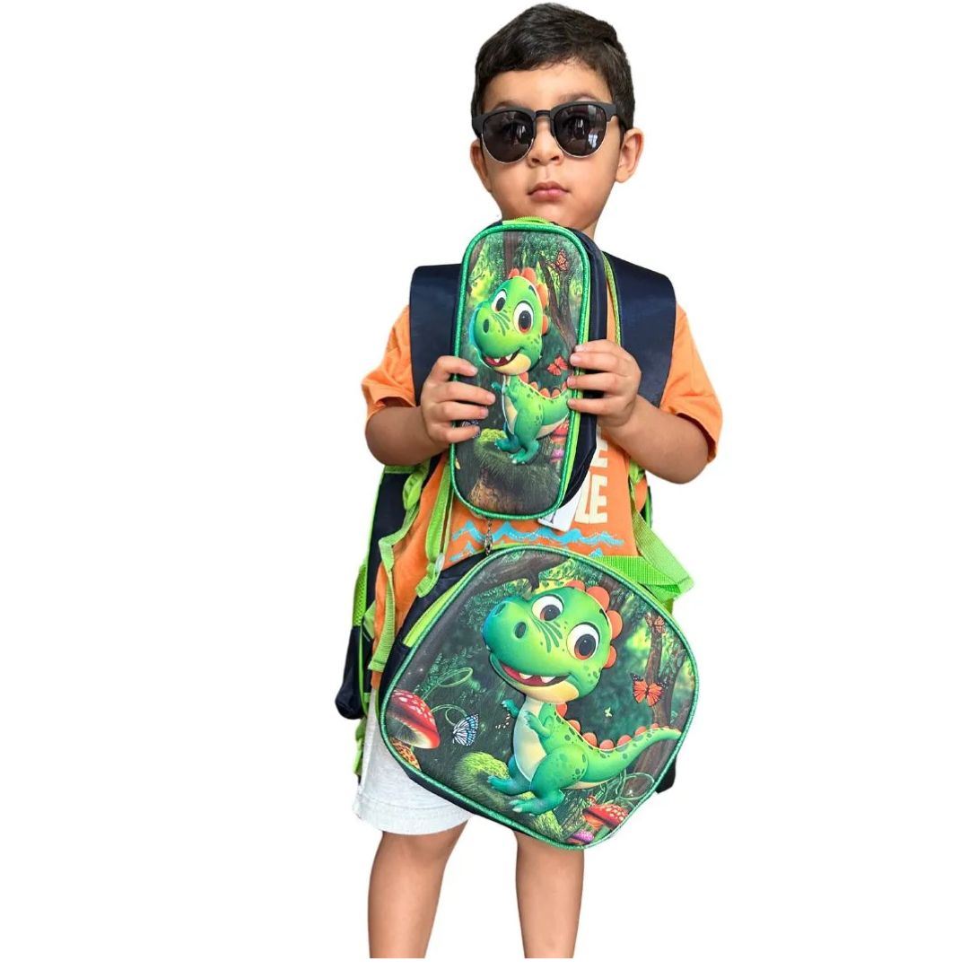 Set Mochila Princesa 3d Lonchera Estuche Con Relieve Y Luces