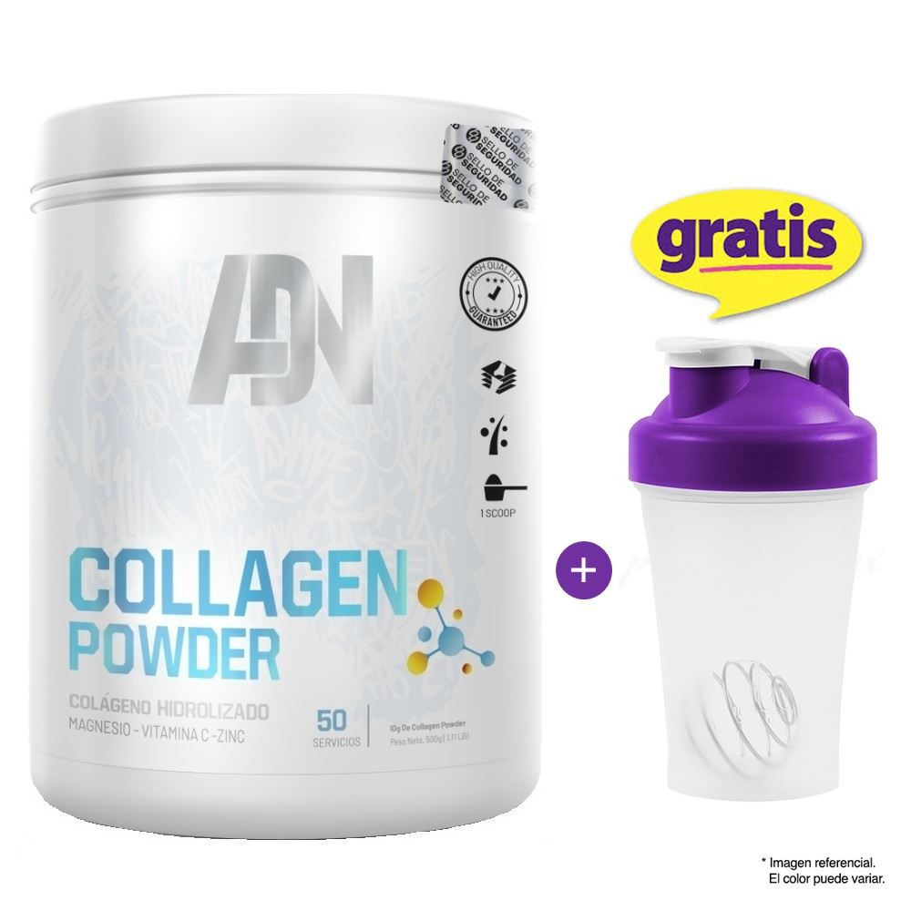 Colágeno Adn Collagen Powder 500 gr Naranja + Shaker