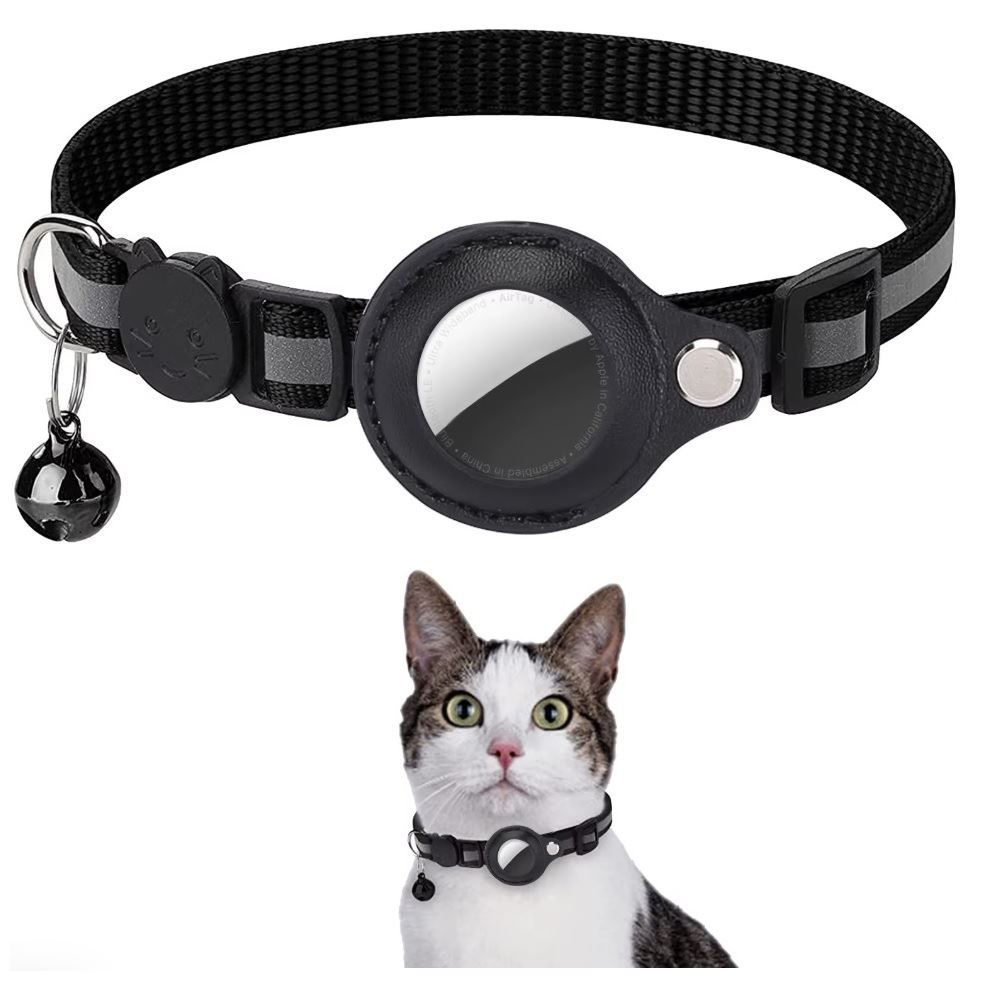 Collar Con Airtag Gps Incluido Gato Bluetooth IOS Negro