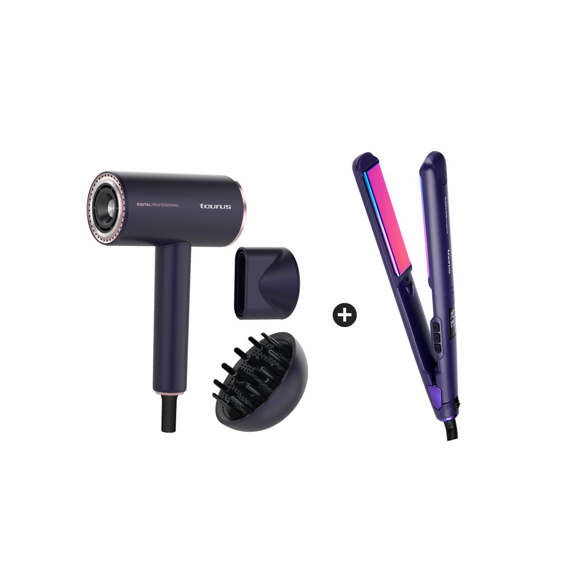 Secadora Mod. Digital Professional + Alisadora Mod. Plasma Slim Titanium