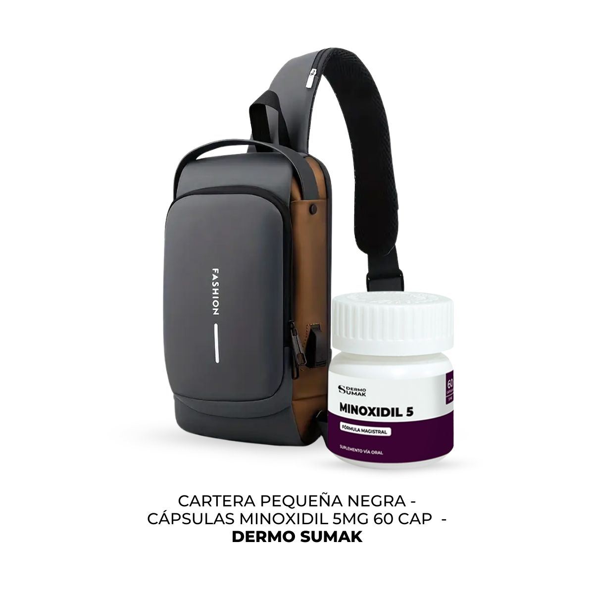 PROMO SAN VALENTIN💕 MORRAL ELEGANTE + 60 CÁPSULAS DE MINOXIDIL 5MG
