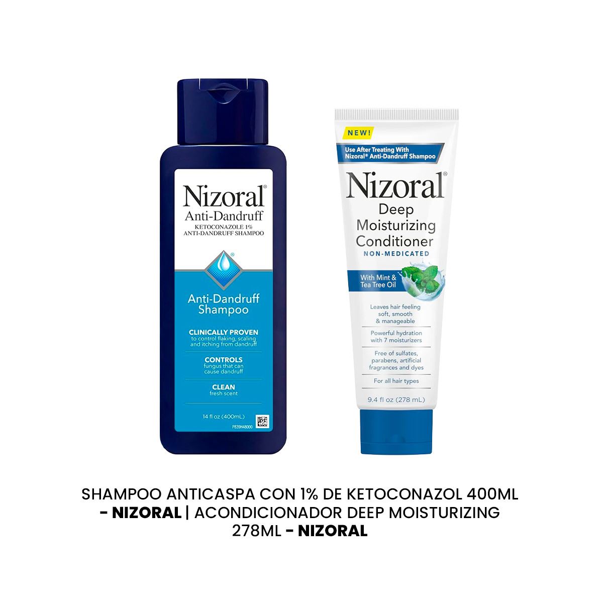 Shampoo De 1% Ketoconazol 400Ml + Acondicionador Deep Moisturizing 278Ml