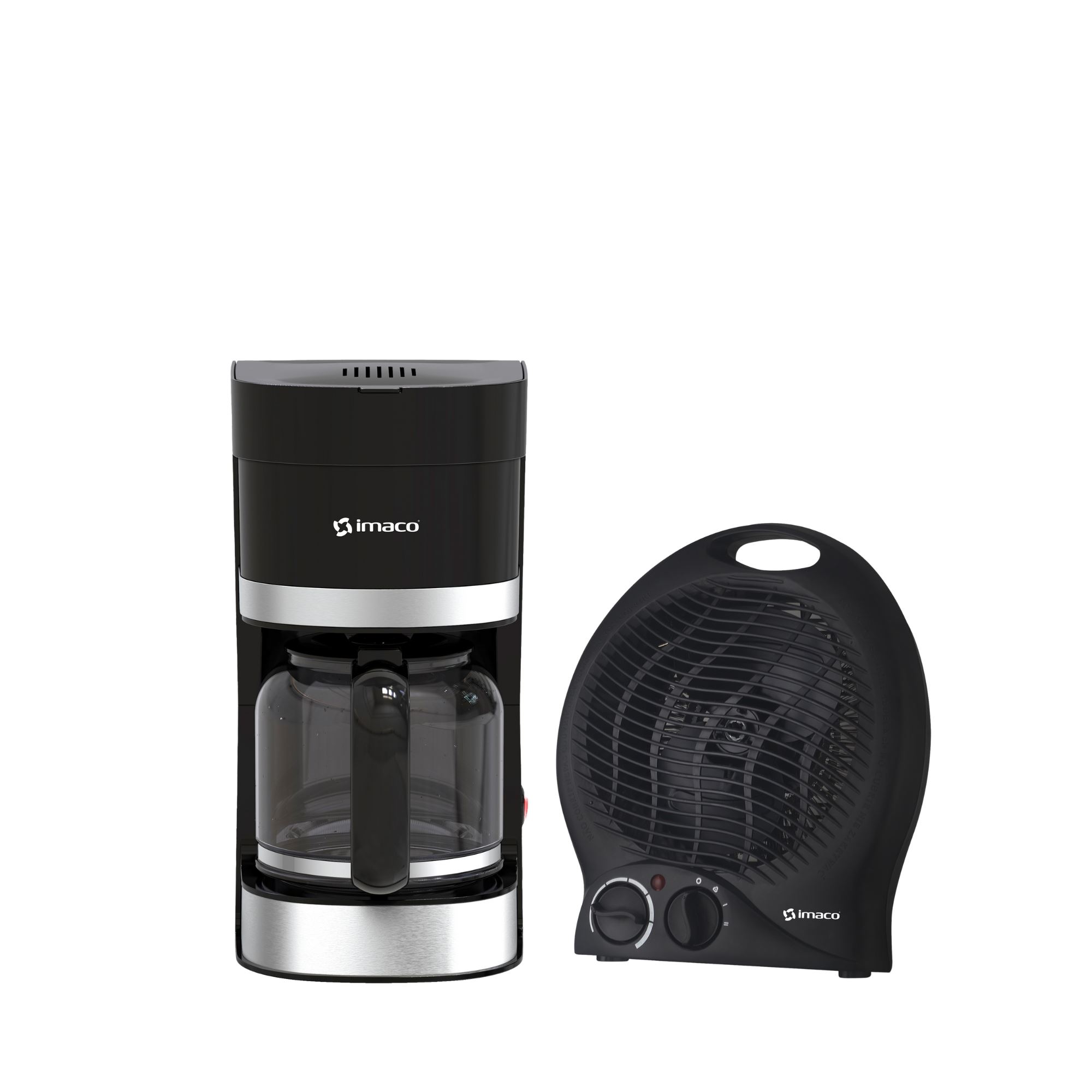 Combo Cafetera eléctrica 12 tazas + Termoventilador Portatil Imaco