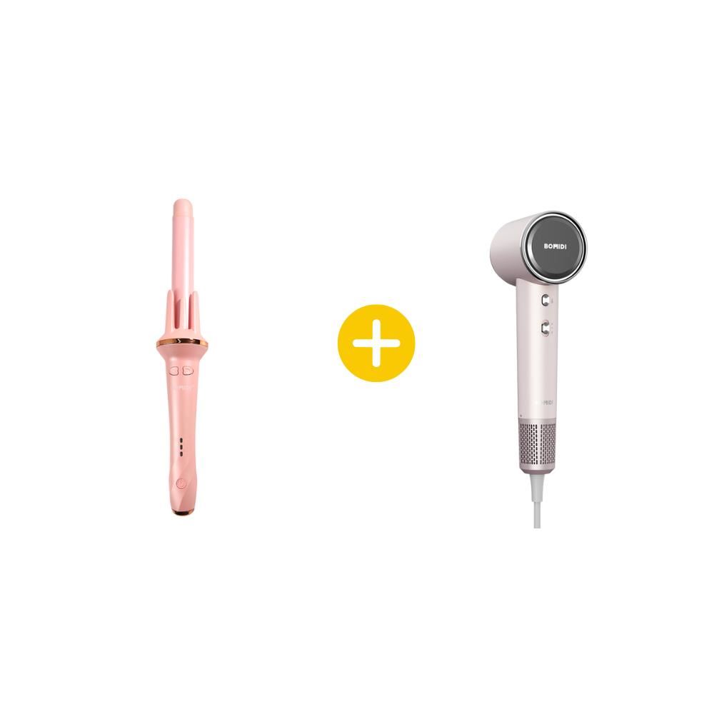 Rizador de Cabello HC02 Rosa + Secador de Cabello HD04 Rosa