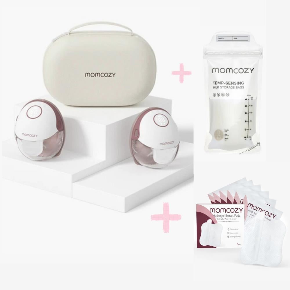 Extractor de leche Momcozy M6 + 7 bolsas de almacenamiento de leche materna + parche para pezón
