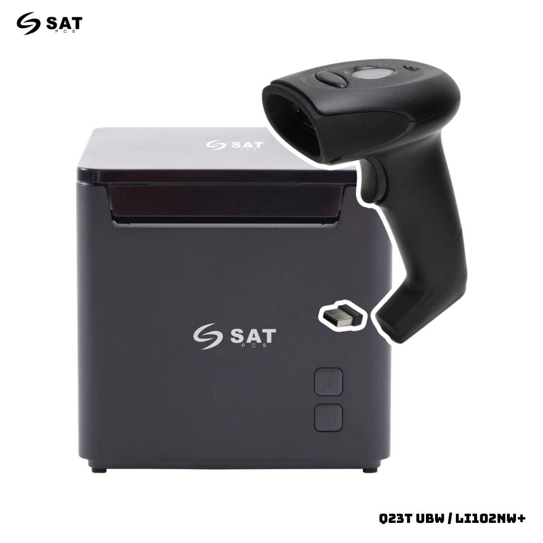 COMBO SAT IMPRESORA TERMICA Q23T UBW + LECTOR DE BARRAS LI102NW+