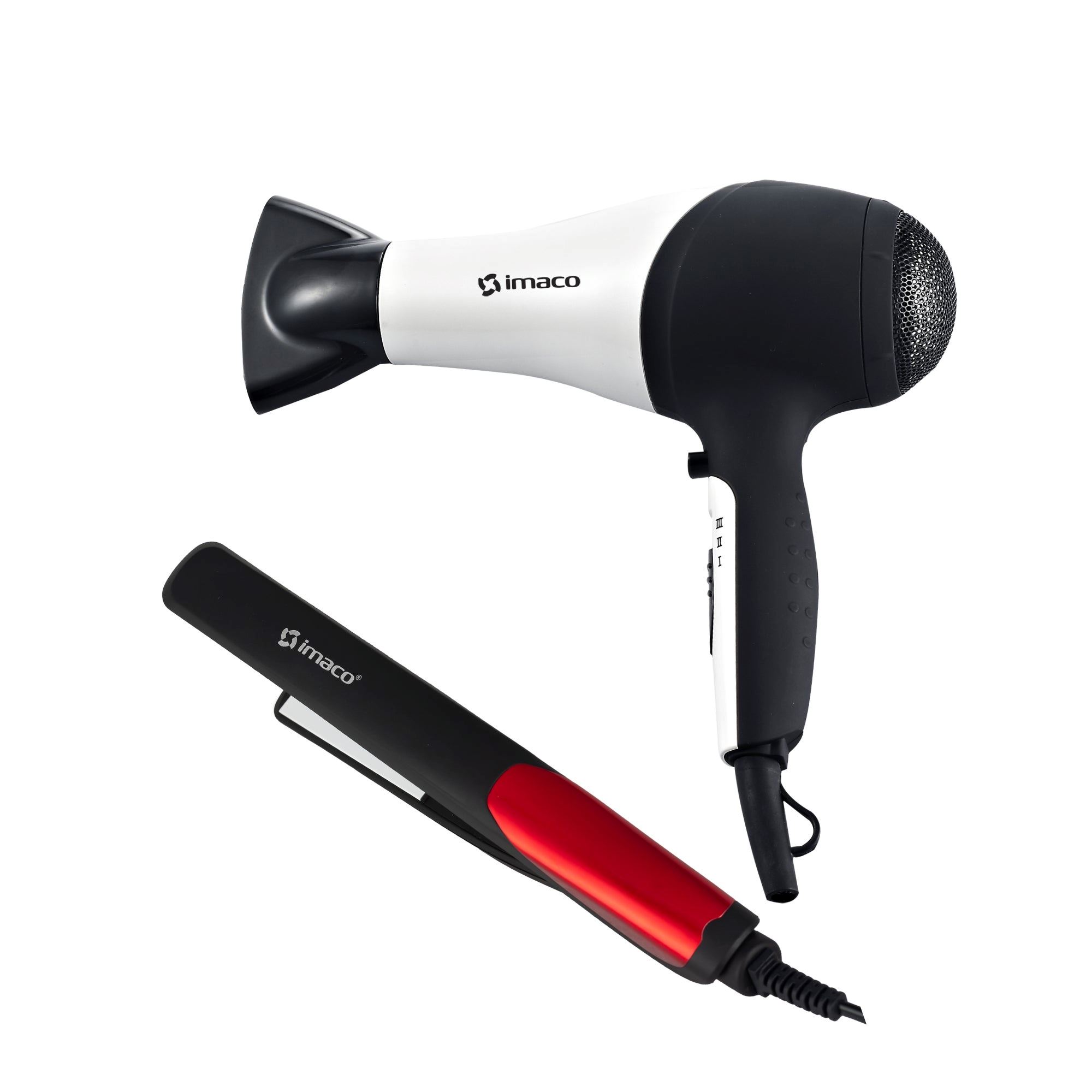 Combo Imaco: Secadora de Pelo HD1850 + Laciador de Pelo HS2198