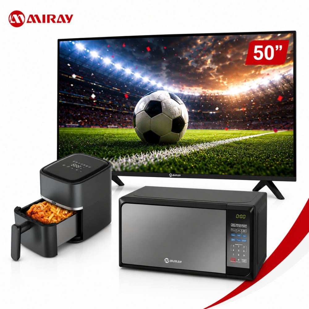 Combo Miray TV 50” 4K Google TV + Microondas 20L + Freidora de Aire 3L