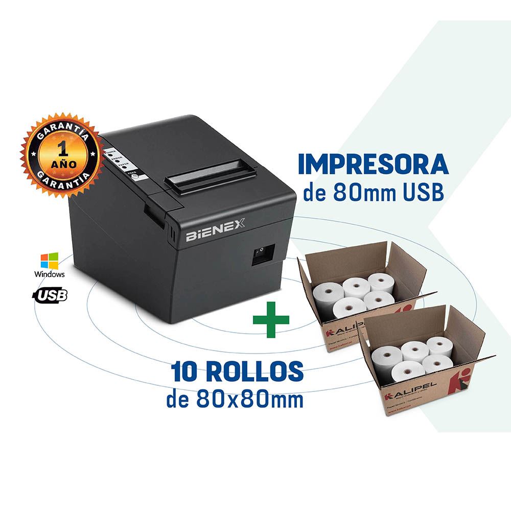 Impresora Portatil ticketera termica 80mm USB BLUETOOTH BIENEX