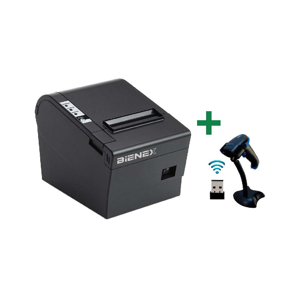 Impresora ticketera termica 80mm USB BLUETOOTH ETHERNET+Lector codigo barra 1D