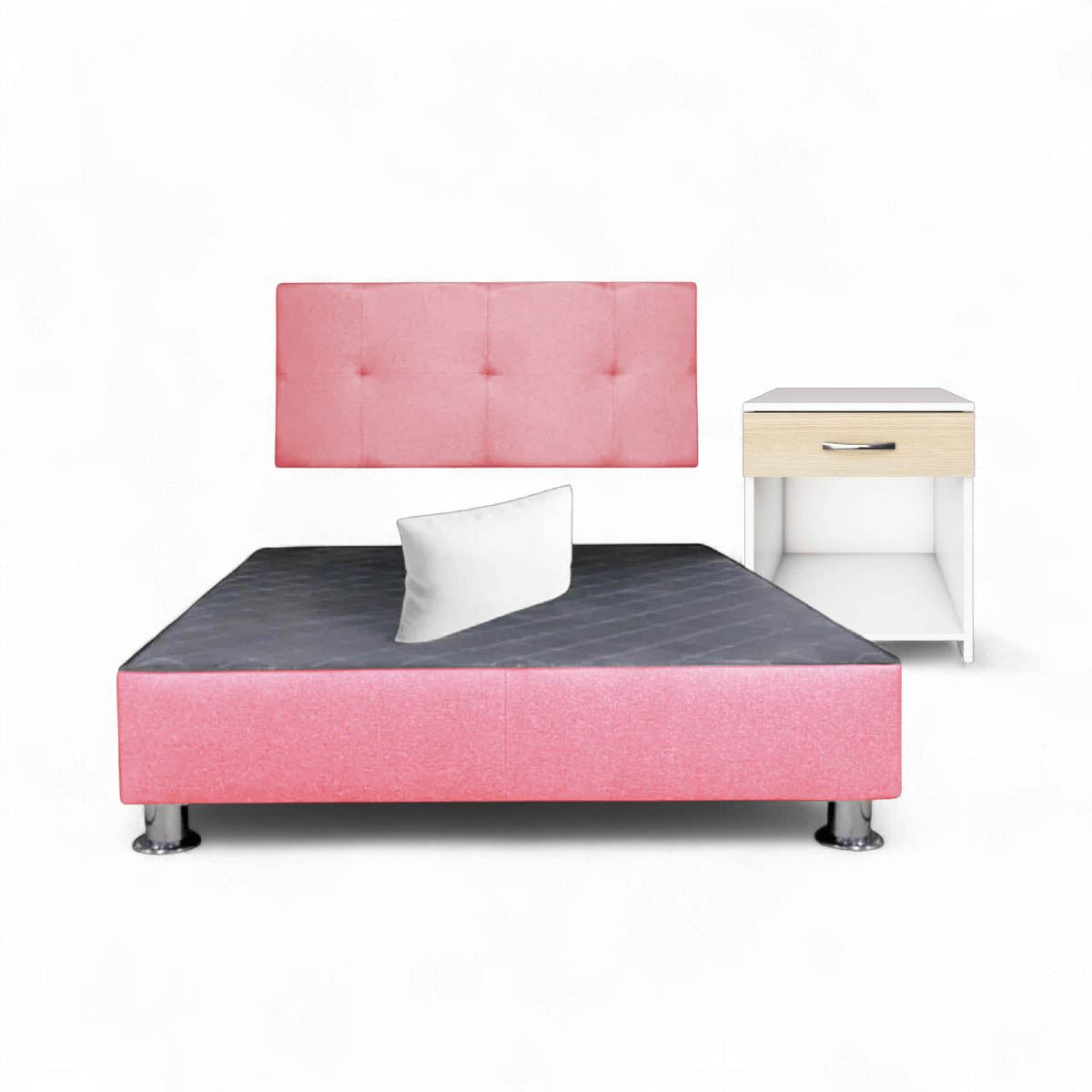 Combo cama brisa tela antifluido 15Plz color Rosado + velador ted + almohada