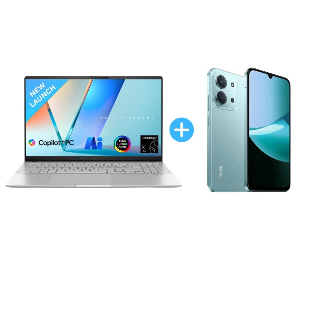 Combo Laptop Asus VIVOBOOKS S5507Q Snapdragon X Plus 1TB 16GB QUALCOMM ADRENO + Celular Xiaomi REDMI 15C