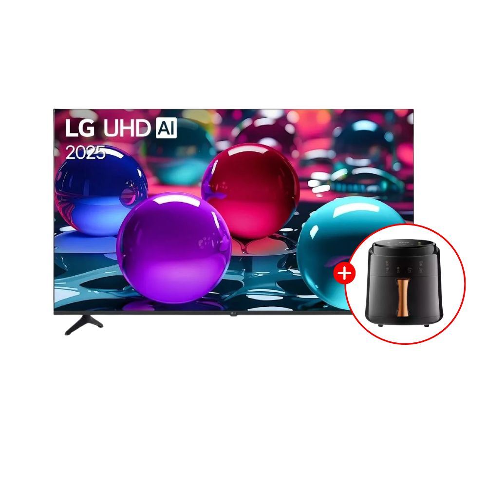Combo Televisor LG 65" UHD 4k ThinQ AI 65UA7300PSB +AI Magic Remote + Freidora De Aire Boma BM-689