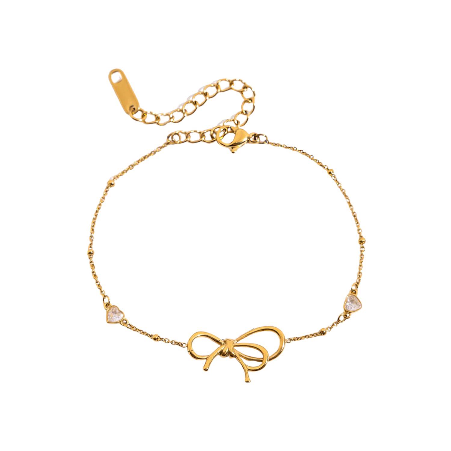 Pulsera Bow Heart Dorado / Dorado / 16
