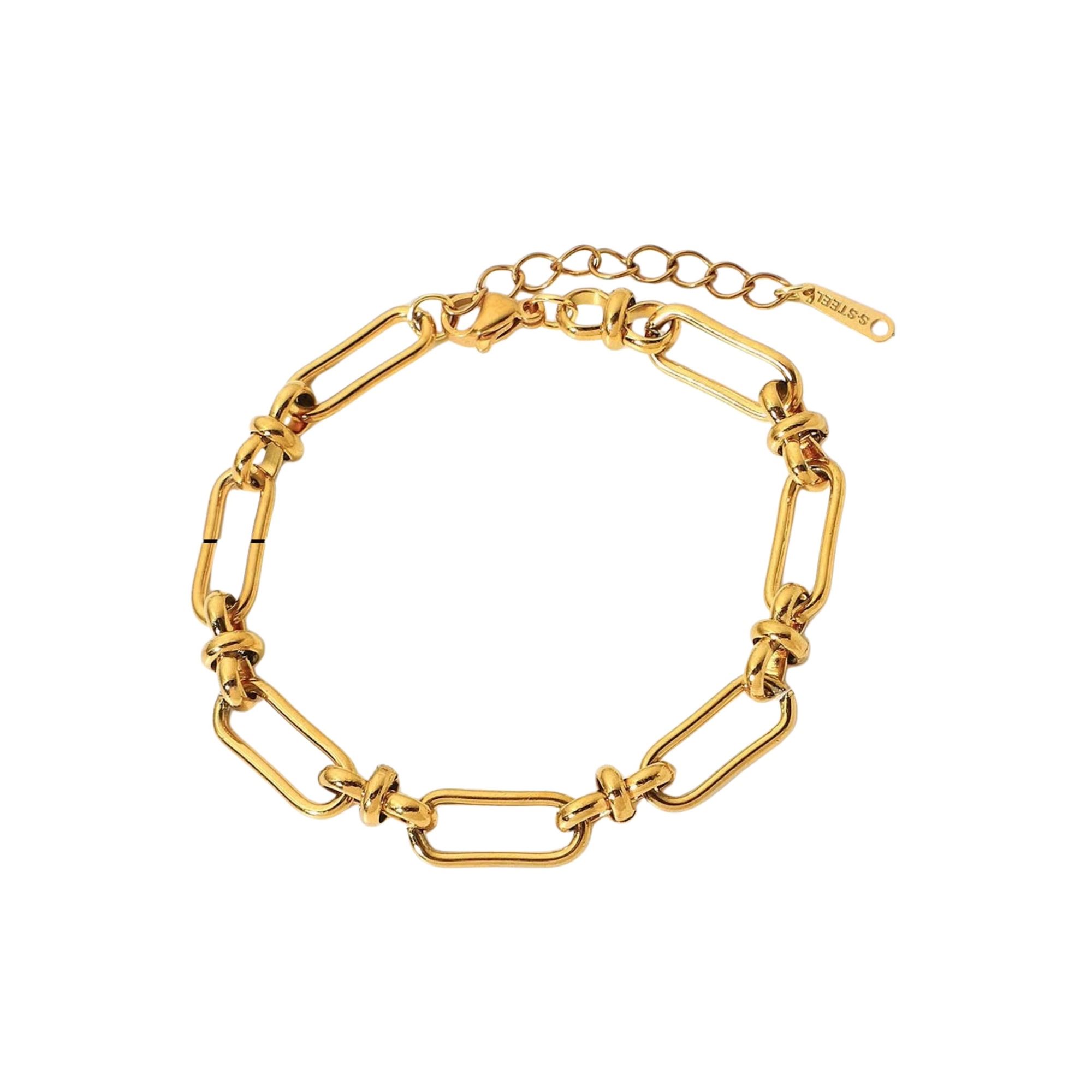Pulsera Chain Knot Oversize / Dorado / 17.5