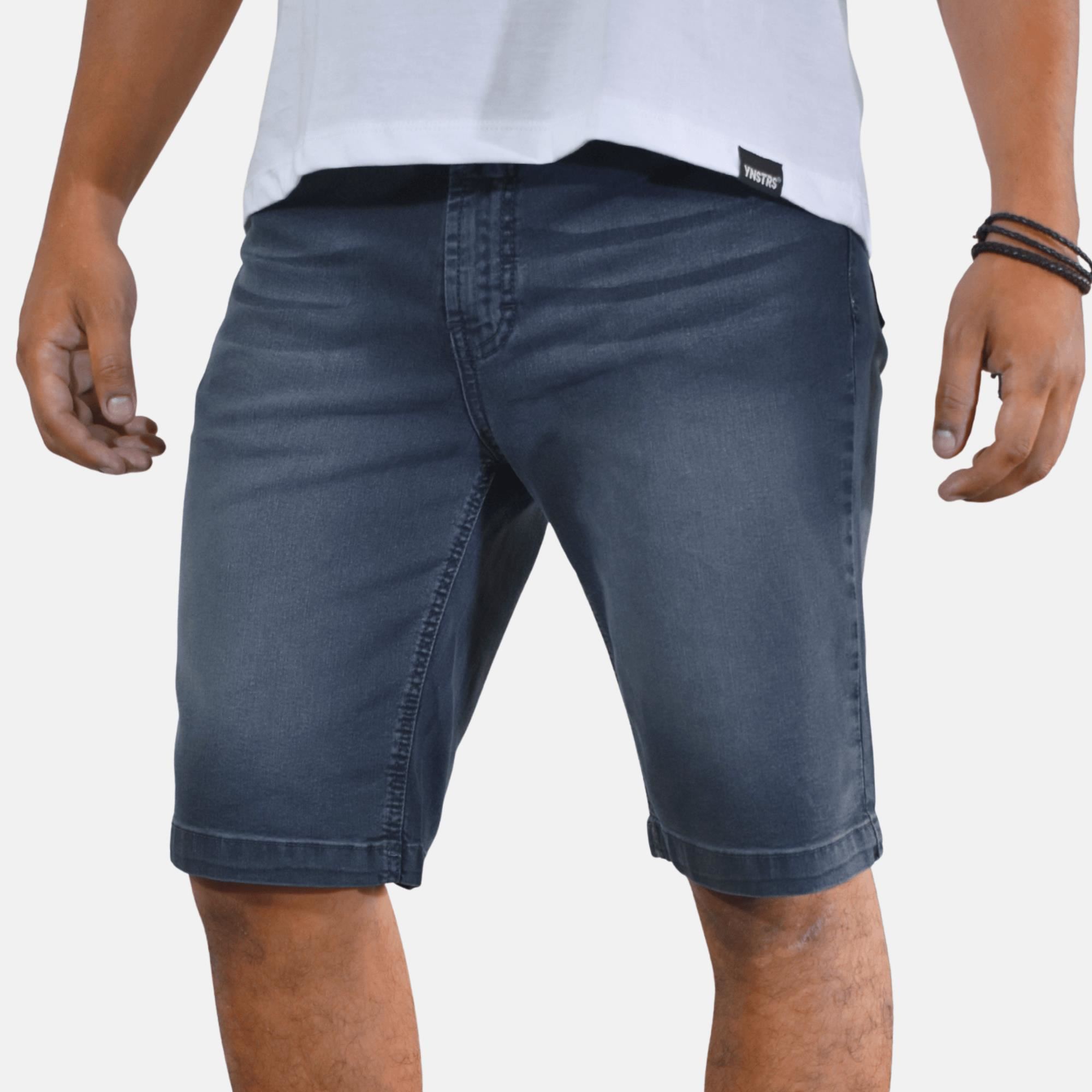 Short Jean Regular Fit Hombre Casual Gris Semipitillo Stretch Yonisters Clothing