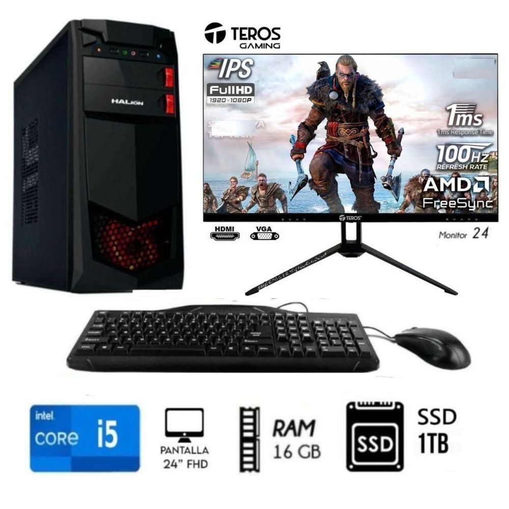 Computadora PC Intel Core i5 3.2 Ghz Ram 16GB DISCO SSD 1TB  Monitor 24 CASE 350W