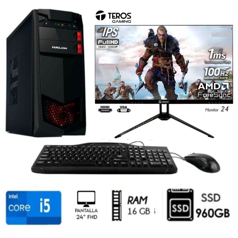 Computadora PC Intel Core i5 3.2 Ghz Ram 16GB DISCO 960GB Monitor 24 CASE 350W