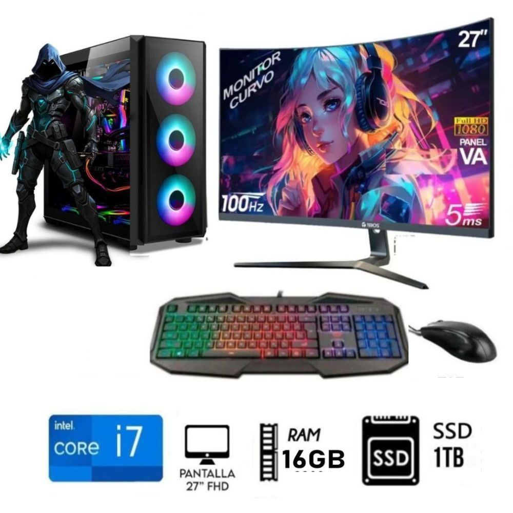 Computadora PC  Intel Core i7 3.2Ghz RAM 16GB Disco SSD 1TB MONITOR 27 FHD