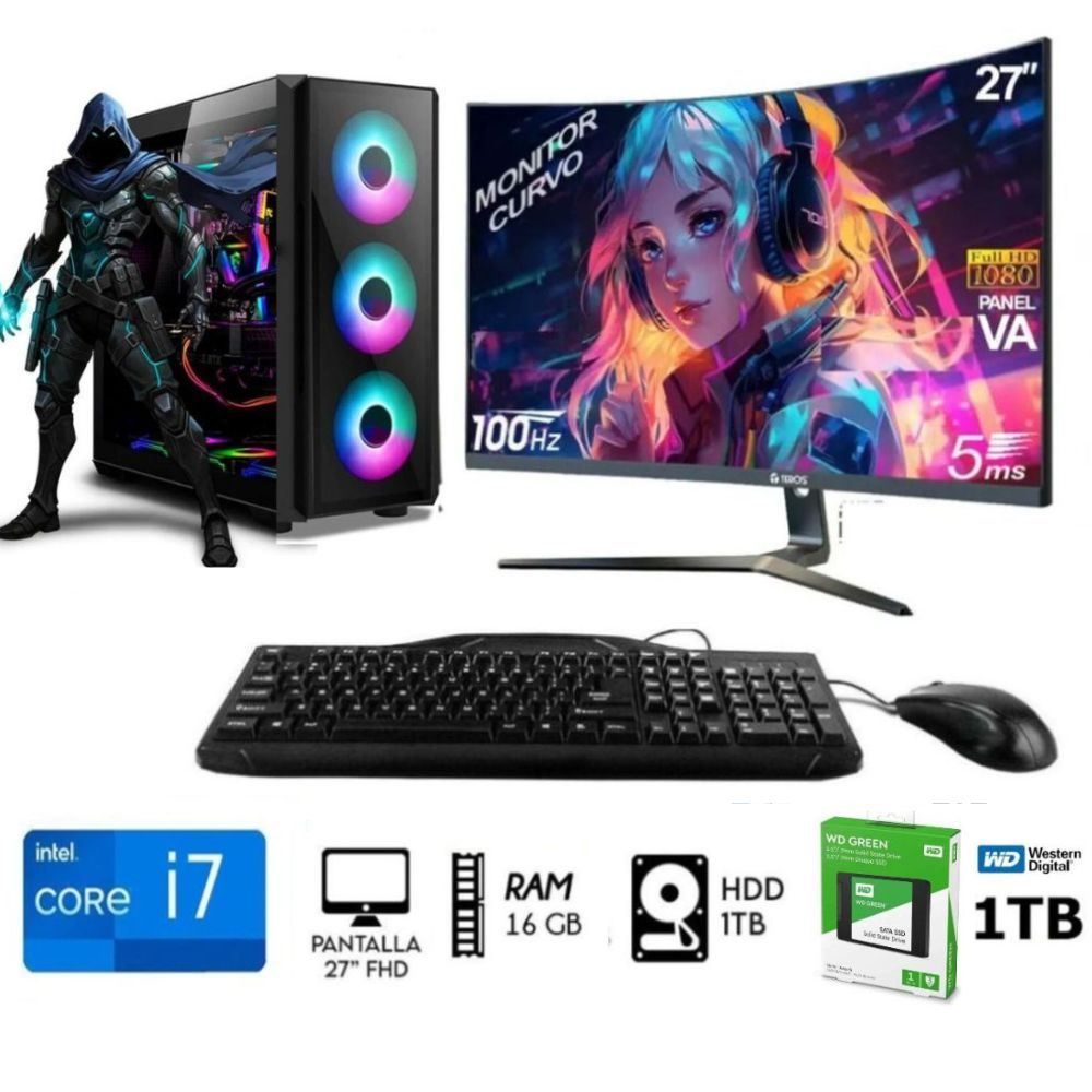 Computadora Pc Core i7 3.2Ghz Ram 16GB Disco 1TB +SSD 1TB MONITOR 27 FHD