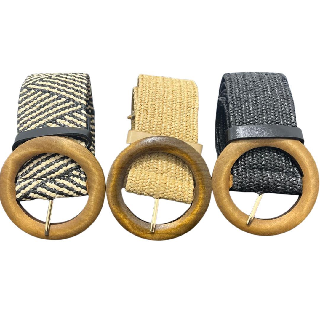 Cinturón / Correa Elástico De Paja Para Verano