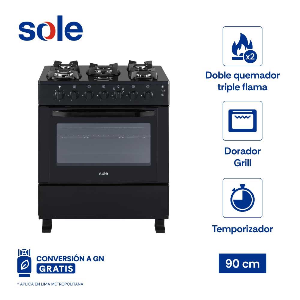Cocina de Pie Sole Glissa GLP/GN 76 cm 4 Hornillas