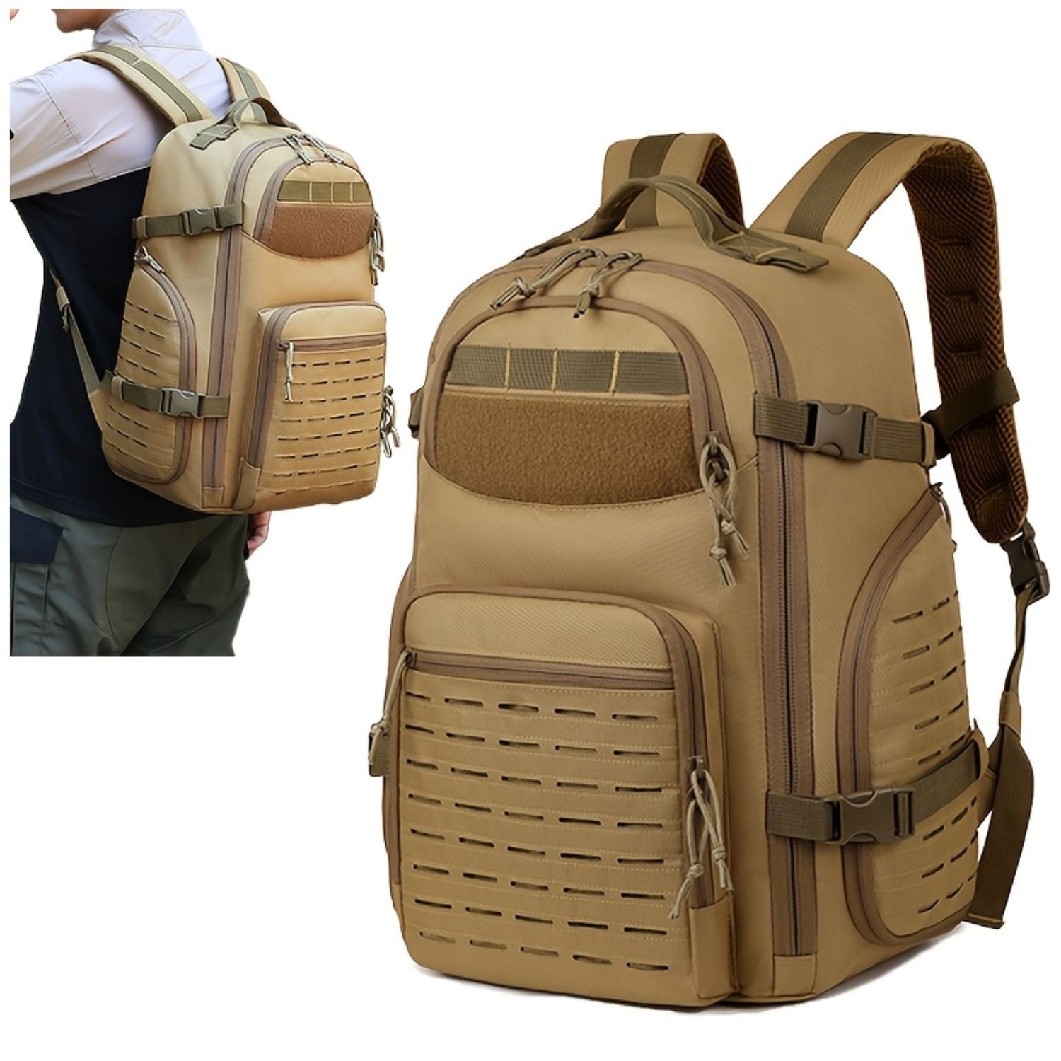 Mochila Táctica Militar 50L Molle Impermeable Alta Resistencia Para Camping Viajes Trekking Trabajo