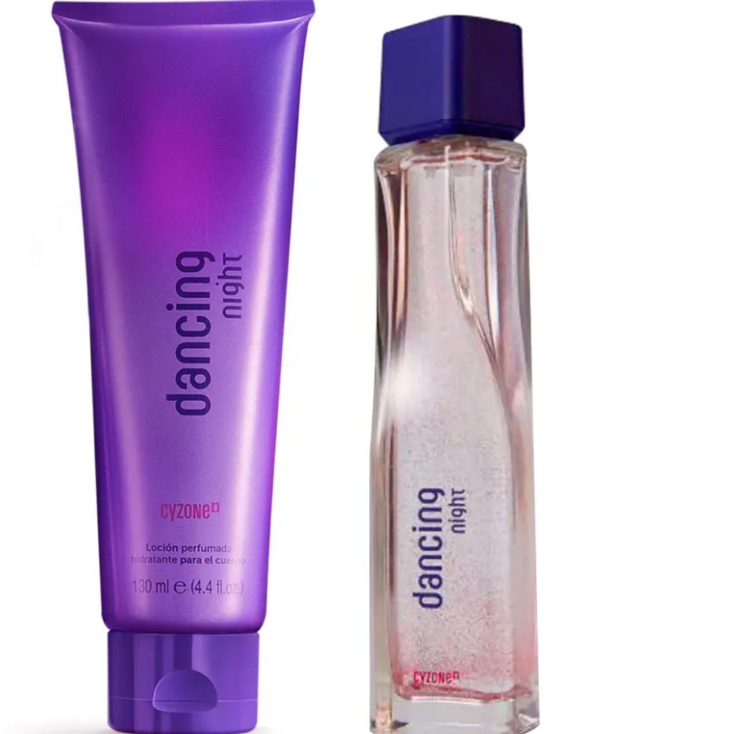 Pack x2 Perfume Dancing Night + loción corporal Cyzone