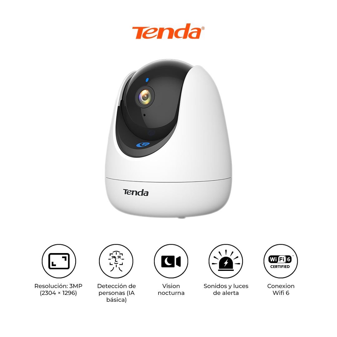 Cámara de seguridad WiFi 6 360 2K Tenda CP3 Pro IA Audio Alexa