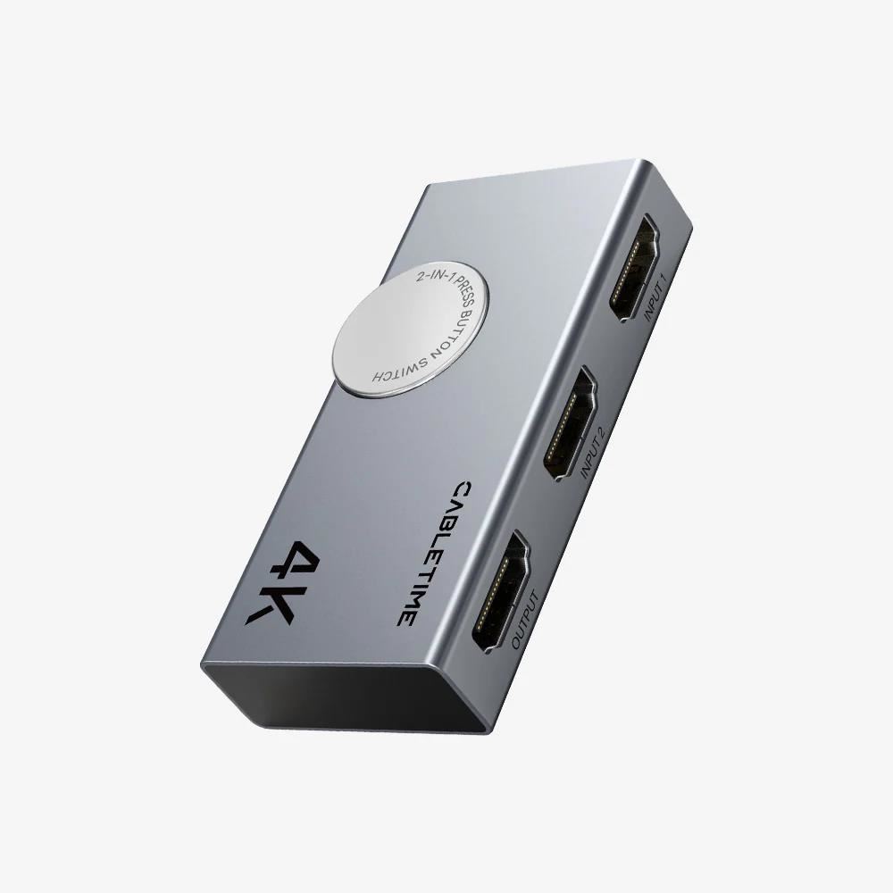 CABLETIME Conmutador HDMI 2.0 4K@60Hz 2 entradas y 1 salida bidireccional - CP37G