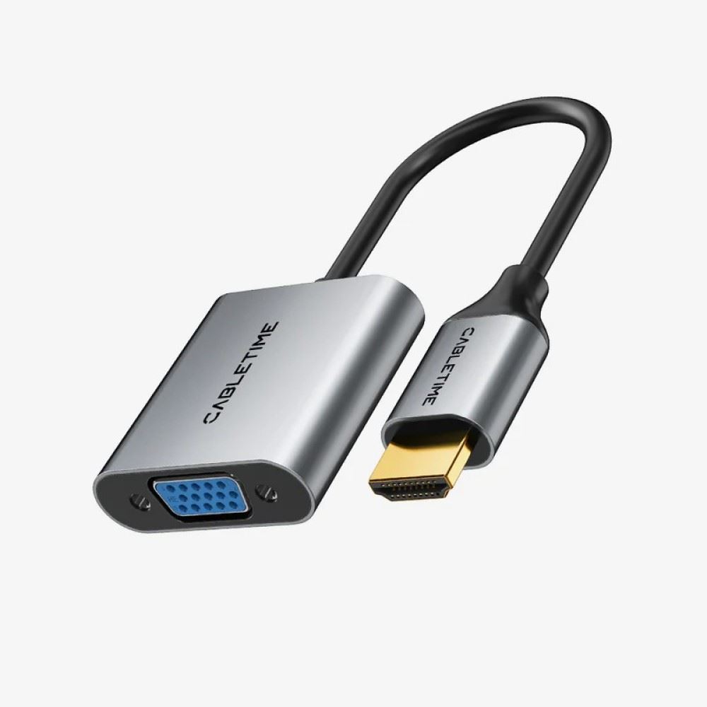 CABLETIME Adaptador HDMI macho a VGA Hembra 1080P 60Hz Aluminio - CP53G