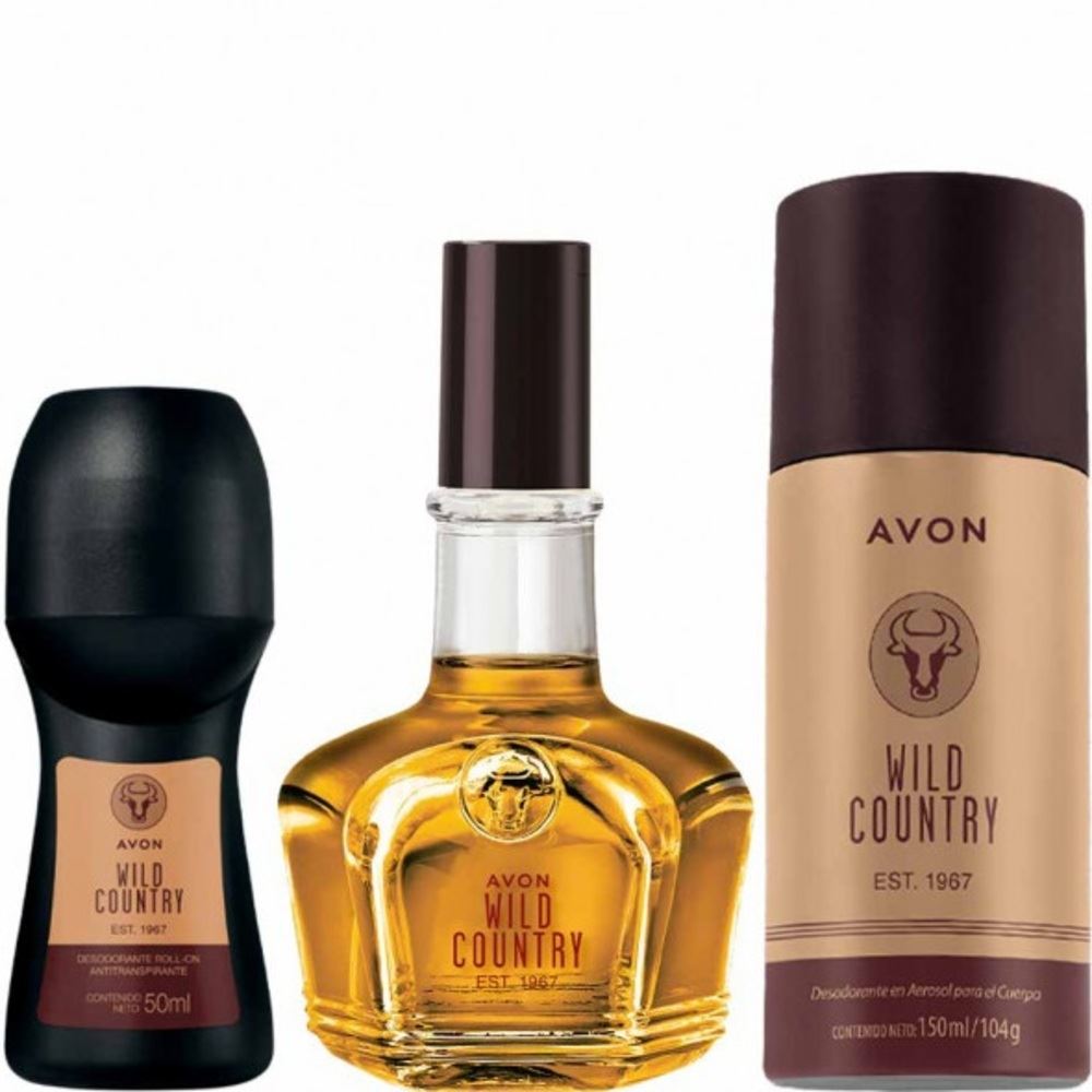 Set x 3 Wild Country aroma herbal ámbar por Avon