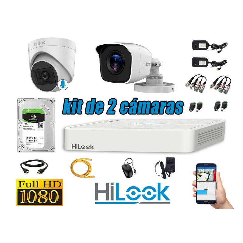 Kit De Video Vigilancia Hilook Con 4 Cámaras Hd/ 1 Mp/ 1 Tb Color