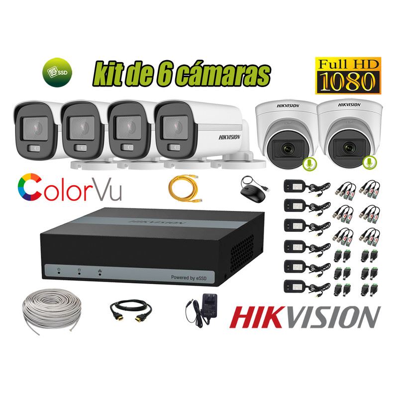 KIT 4 Cámaras de vigilancia, DVR 1TB - ColorVU