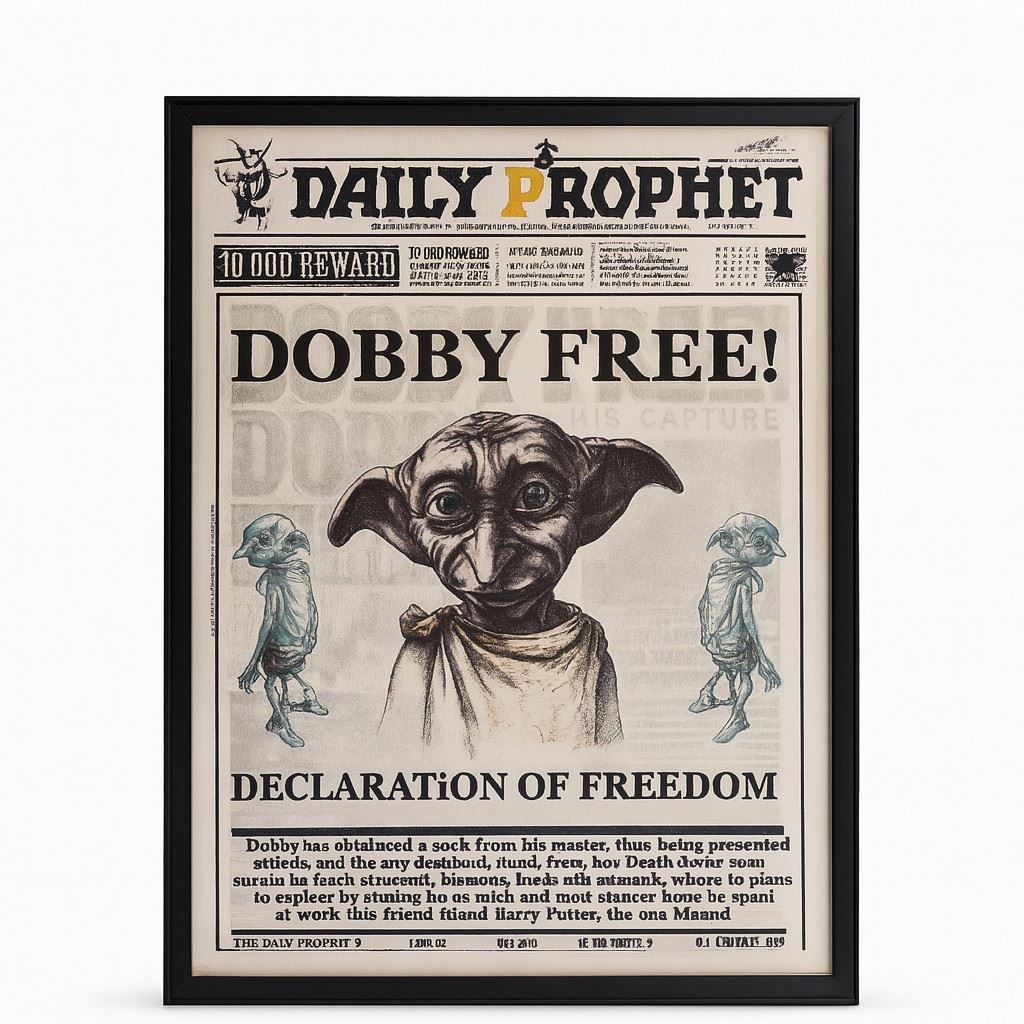 Cuadro 3d Con Movimiento  Dobby harry Potter  Decoración Mágica
