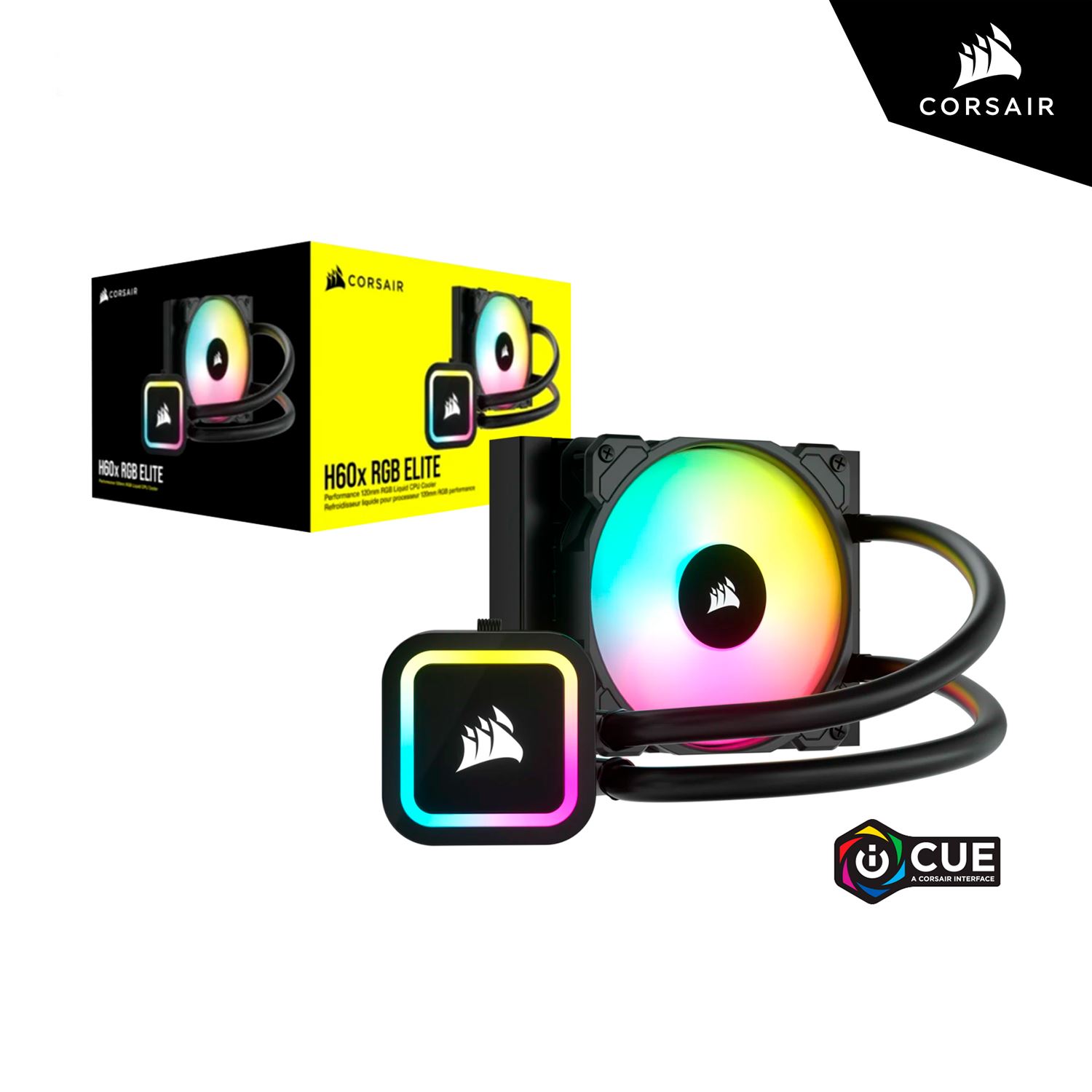 SISTEMA DE ENFRIAMIENTO LIQUIDO CORSAIR ICUE H60X RGB ELITE 120MM INTEL AMD NEGRO