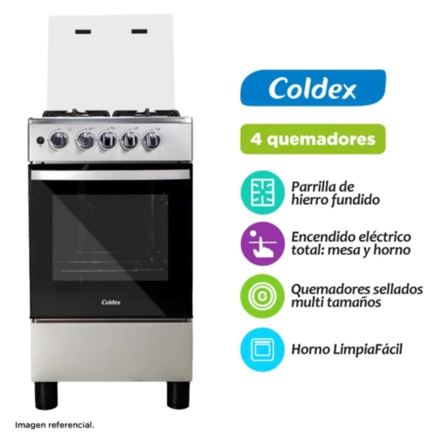 Cocina de pie Coldex Gas Basic 20" 4 Hornillas CX 505 Plus