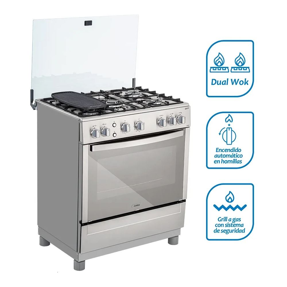Cocina Coldex CX751 a Gas de Pie 30" 5 Quemadores Acero Inoxidable