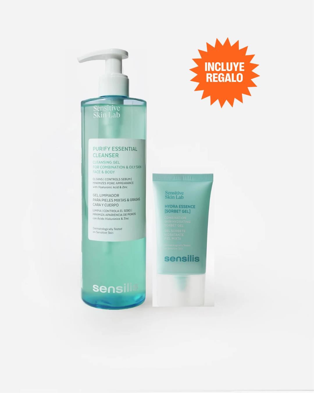 Pack Sensilis Piel Grasa y Mixta Limpiador Purify + Hydra Essence Gel