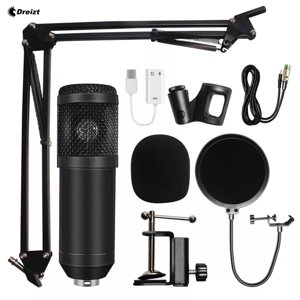 Micrófono Profesional BM800 Dreizt Condensador Estudio Tiktok Youtube Black