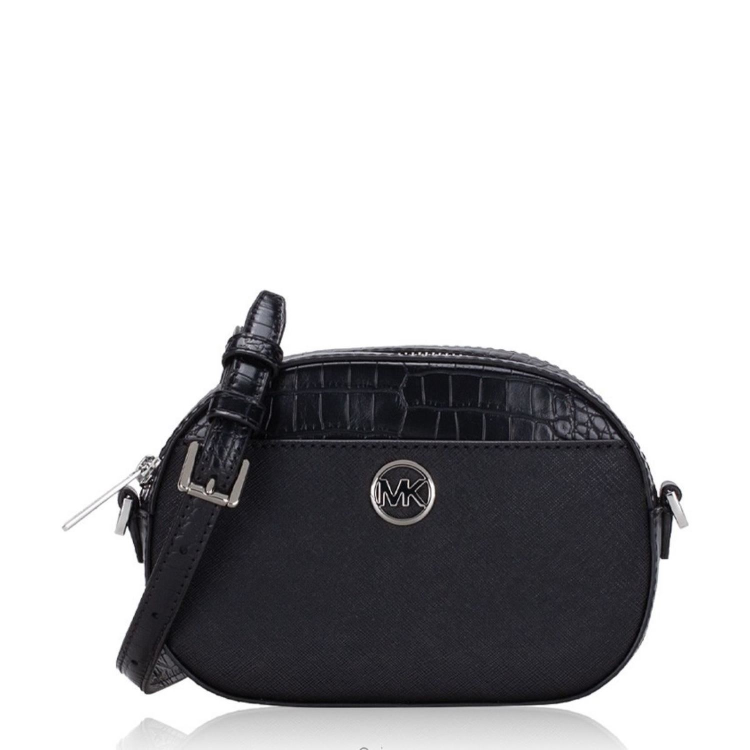 Cartera Crossbody Michael Kors Cuero Saffiano Jet Set Glam - Negro