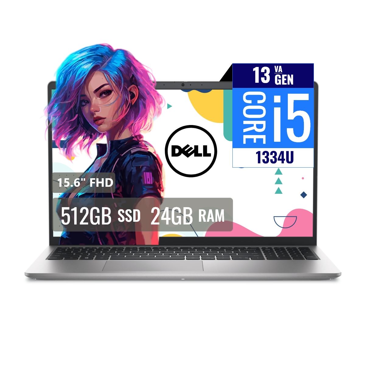 Laptop Dell DC15250 Intel Core i5 1334U 24GB RAM 512GB SSD M2 15.6 FHD FreeDOS