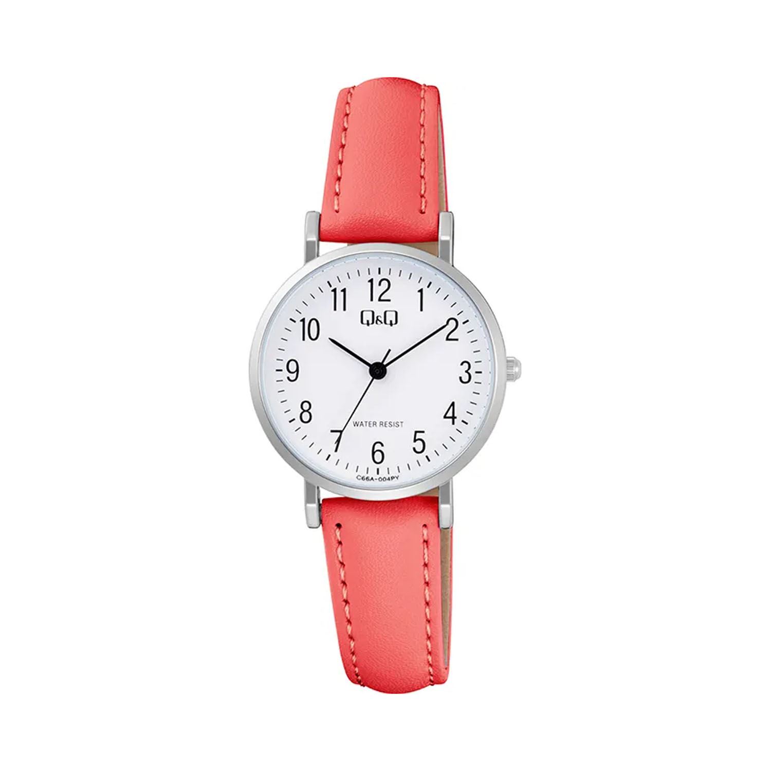 Reloj Mujer Q&Q Original de Cuero Rojo Analógico Resistente al Agua Regalo Ideal para Sorprender