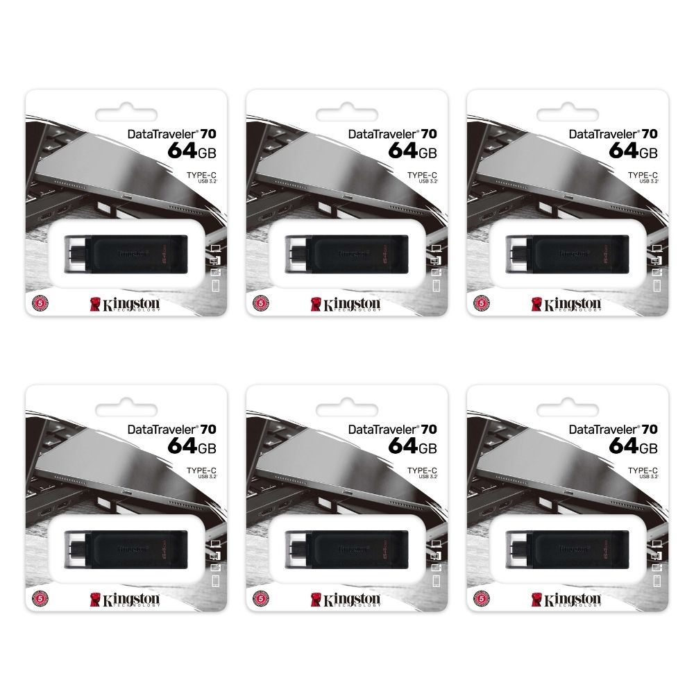 MEMORIA USB TIPO C KINGSTON 64GB KIT DE 6 UNIDADES