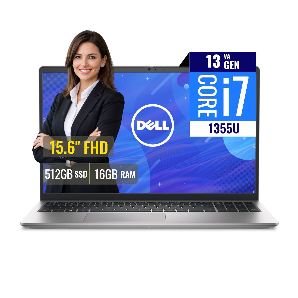 Laptop Dell DC15250 Intel Core i7 1355U 16GB RAM 512GB SSD M2 15.6 FHD FreeDOS