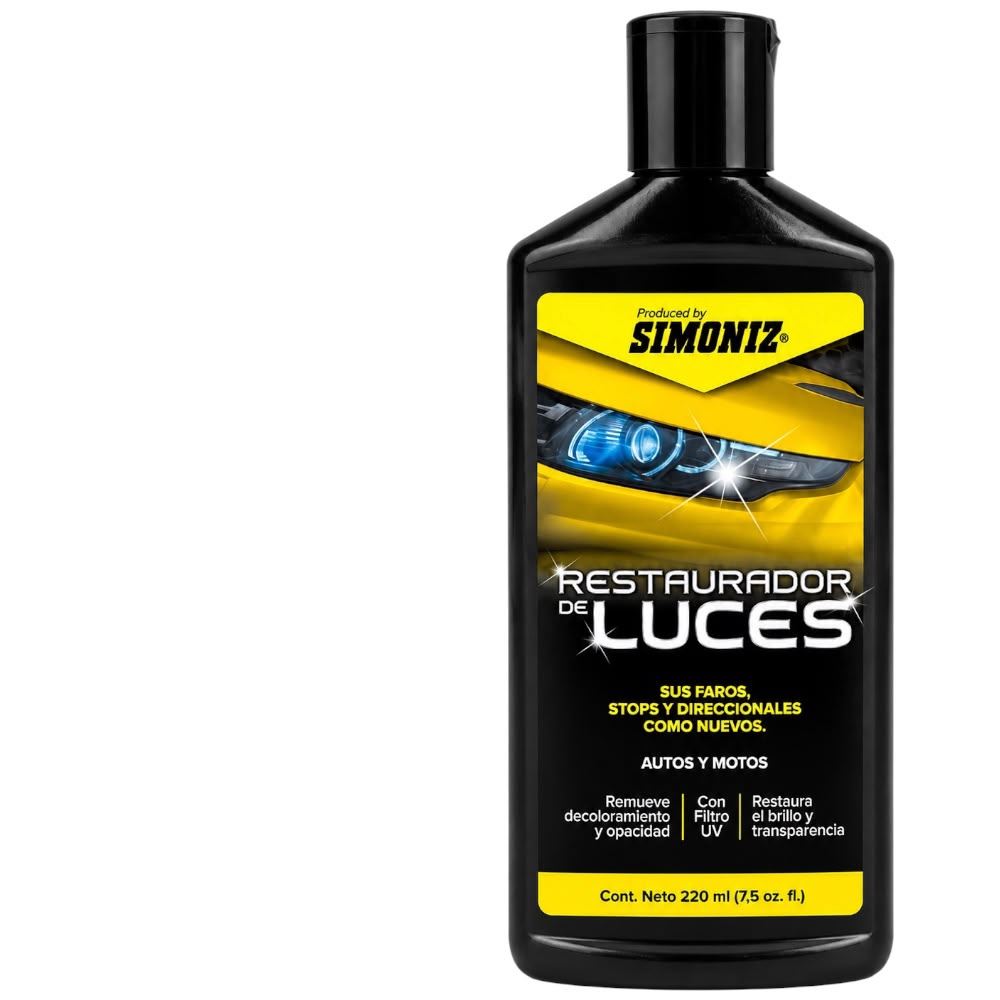 Restaurador de Luces Simoniz 220 ml para Faros, Stops y Direccionales con Protección UV