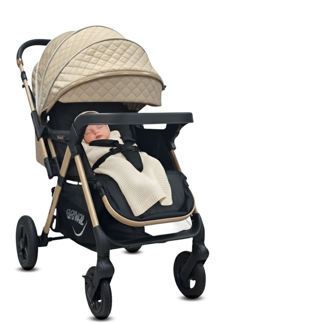 Coche Cuna De Lujo «DANNEL» con Mochila Beige