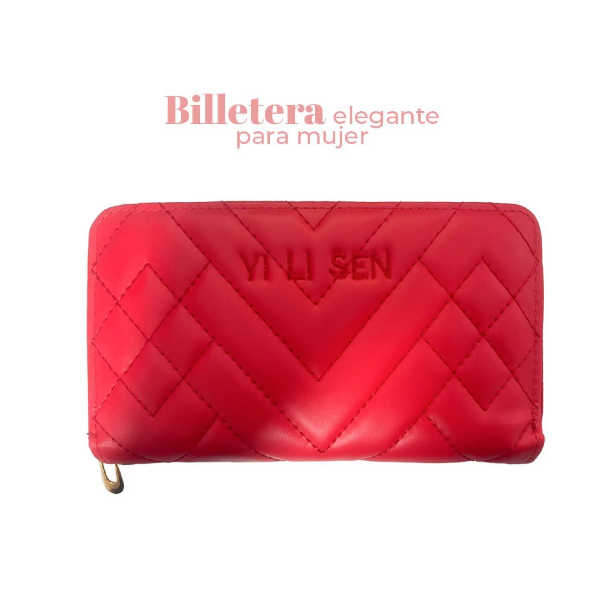 Billetera Larga Elegante Mujer Rojo