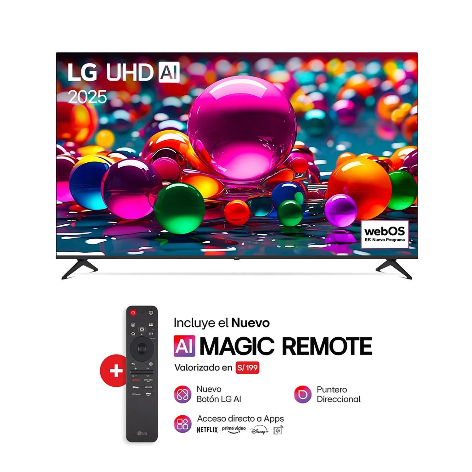 Televisor LG 60” UHD 4K ThinQ AI 60UA8050PSA (2025)