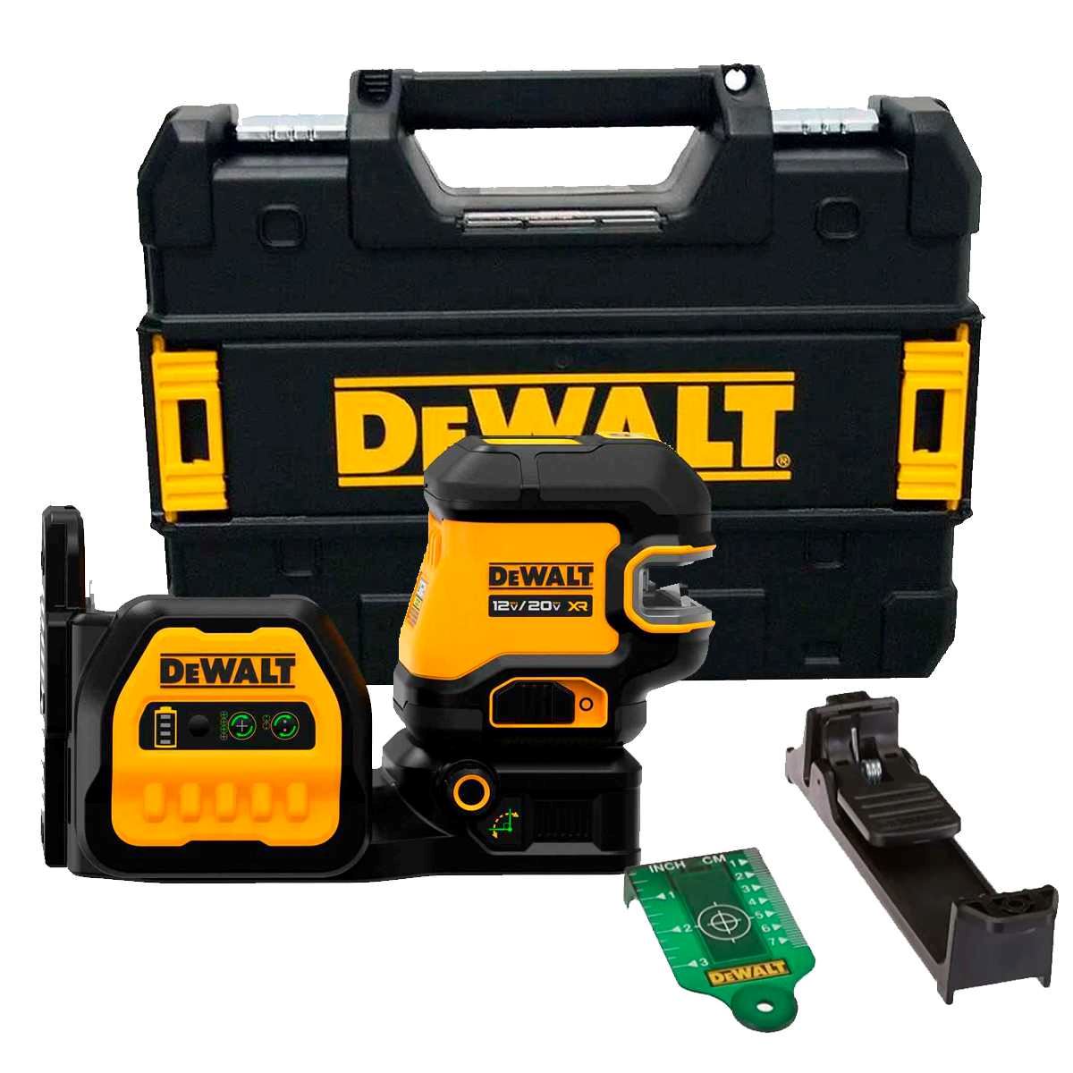 Nivel Láser líneas cruzadas y 2 puntos 20V Luz Verde 30 Mt Baretool DCLE34220GB